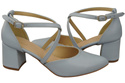 Elegant Leather Sandals with Open Sides on a Stable Heel 218 ElitaBut
