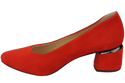 Obuwie Damskie Czółenka Czerwone Skóra naturalna zamszowa 143 Z ElitaBut