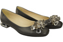 Women's Pumps with Crystals Flat Natural Leather 216 ElitaBut