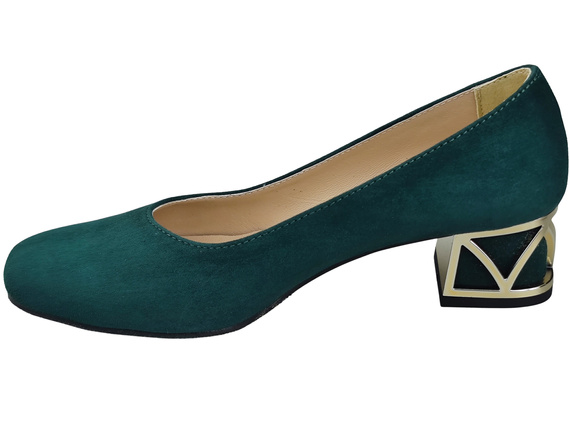 Comfortable Women's Shoes Pumps with Decorative Heel Natural Suede Leather 219 From ElitaBut