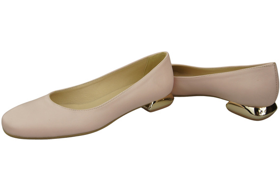 Flat Women's Shoes Pumps Decorative Heel Natural Leather 209 ElitaBut