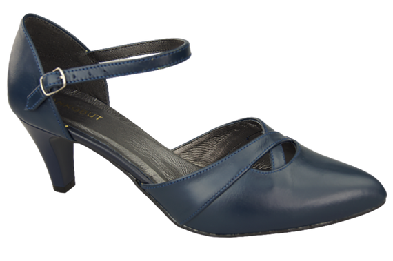 Obuwie Damskie Sandały Granatowe Skóra Naturalna 151 ElitaBut