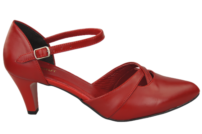 Obuwie Damskie Sandały Czerwone Skóra Naturalna 151 ElitaBut