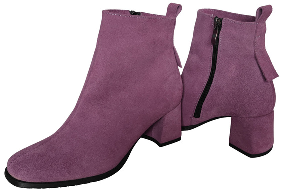Women’s ankle boots in genuine suede leather, stable block heel, with zipper – 224 ElitaBut