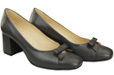 Women's Pumps with a Bow, Natural Leather and Low Heel 203 ElitaBut