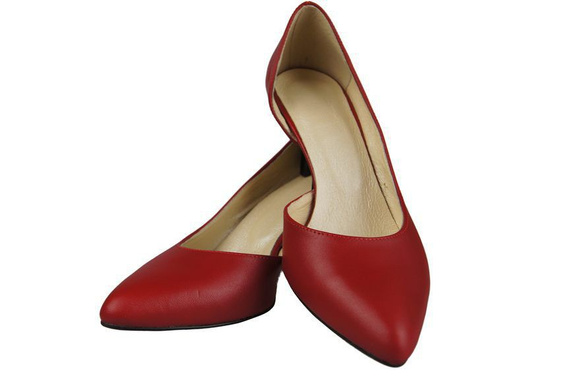 Obuwie Damskie Czółenka skóra naturalna Czerwone 900 ElitaBut