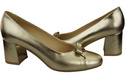 Women's Pumps with a Bow, Natural Leather and Low Heel 203 ElitaBut