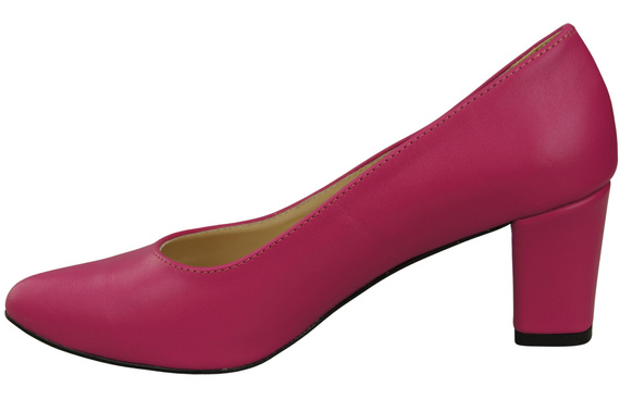 Klasyczne Gładkie Buty Czółenka Damskie Purpurowe z Naturalnej Skóry 213 ElitaBut