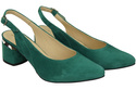 Sandały Damskie z Naturalnej Skóry Zamszowej Malachitowe Elegancja i Komfort 196 Z ElitaBut