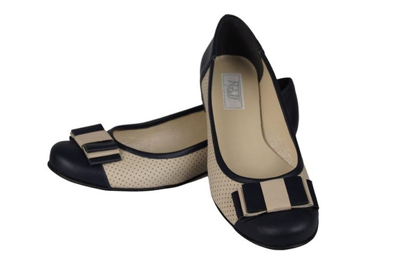 Women's Shoes Ballerinas Openwork Natural Leather 718 ElitaBut