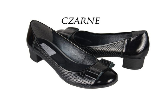 Obuwie Damskie Czółenka skóra naturalna Czarne 707 ElitaBut