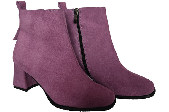 Women’s ankle boots in genuine suede leather, stable block heel, with zipper – 224 ElitaBut