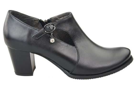 Obuwie Botki Damskie Skóra Naturalna Czarne 109 ElitaBut