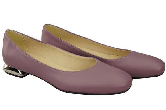 Flat Women's Shoes Pumps Decorative Heel Natural Leather 209 ElitaBut