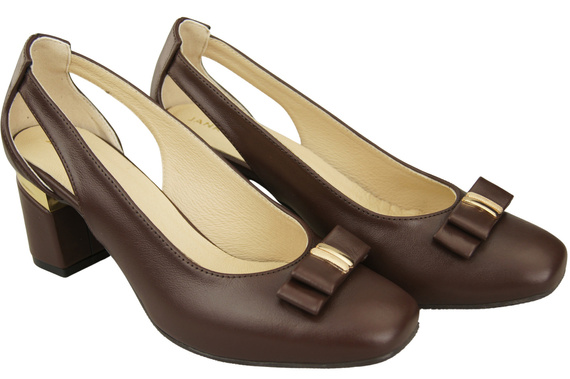 Shoes Women's pumps in Natural Leather with Decorative Heel 199 ElitaBut