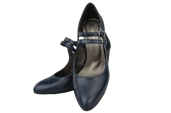 Obuwie Damskie Czółenka Granatowe Skóra Naturalna 105 ElitaBut