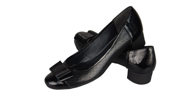 Obuwie Damskie Czółenka skóra naturalna Czarne 707 ElitaBut