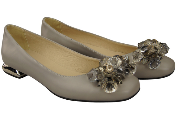 Women's Pumps with Crystals Flat Natural Leather 216 ElitaBut