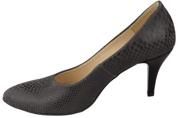 Obuwie Damskie Czółenka Popielate Motyw Węża Skóra naturalna 150 ElitaBut