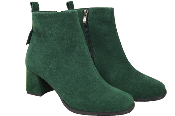 Women’s ankle boots in genuine suede leather, stable block heel, with zipper – 224 ElitaBut