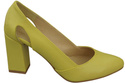 Obuwie Damskie Czółenka Cytrynowe  Skóra naturalna 184 ElitaBut