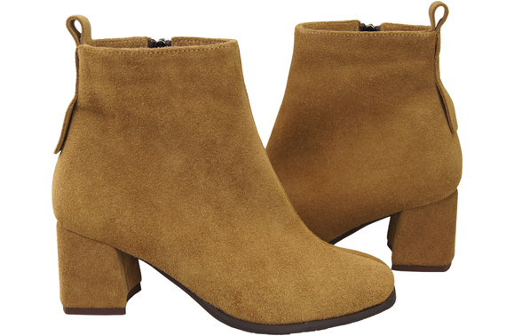Women’s ankle boots in genuine suede leather, stable block heel, with zipper – 224 ElitaBut