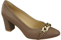 Classic Women's  Pumps Shoes made of Natural Leather with a Gold Decorative Chain 200 ElitaBut