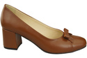 Women's Pumps with a Bow, Natural Leather and Low Heel 203 ElitaBut
