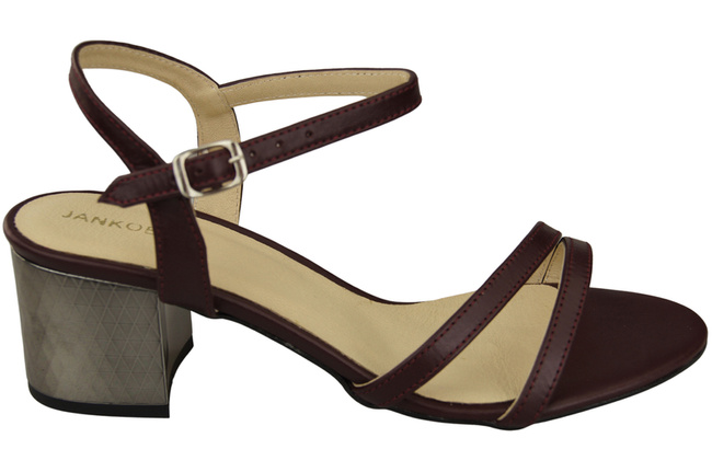 Obuwie Damskie Bordowe Skóra Naturalna 197 Sandały Zmysłowo Odsłaniające Stopę ElitaBut