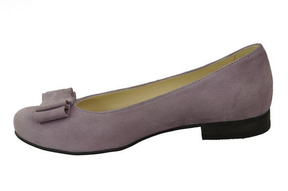 Obuwie Damskie Baleriny Lila skóra naturalna Zamszowa 126 ElitaBut