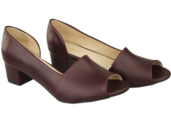 Obuwie Damskie Sandały Bordowe Skóra Naturalna 147 ElitaBut