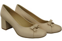 Women's Pumps with a Bow, Natural Leather and Low Heel 203 ElitaBut