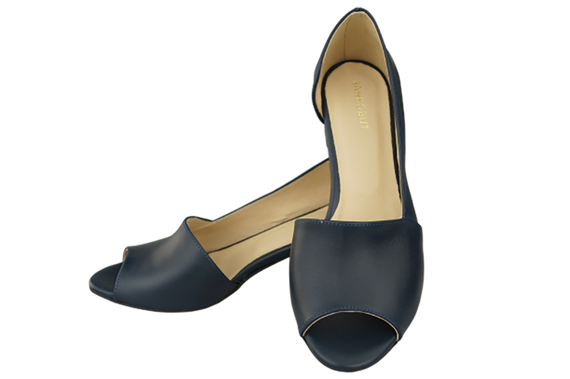 Obuwie Damskie Sandały Granatowe Skóra Naturalna 147 ElitaBut