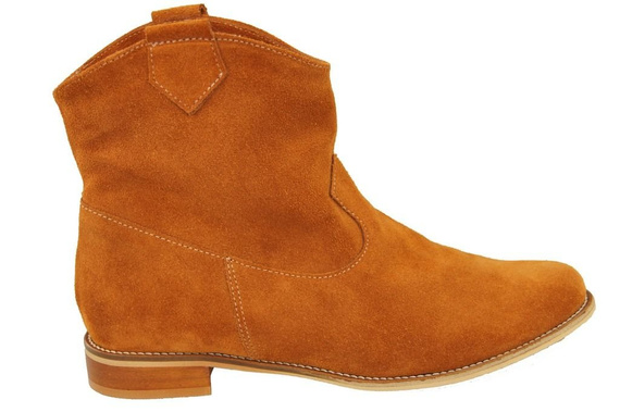 Obuwie Botki Damskie Wiosna / Jesień skóra naturalna welurowa Rude 132 L ElitaBut