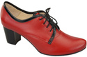 Obuwie Półbuty Damskie Sznurowane skóra naturalna Czerwone  758 ElitaBut