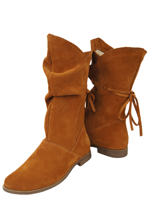 Obuwie Botki Damskie Wiosna / Jesień skóra naturalna welurowa Rude 999 L ElitaBut