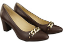 Classic Women's  Pumps Shoes made of Natural Leather with a Gold Decorative Chain 200 ElitaBut