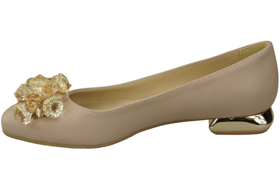 Women's Pumps with Crystals Flat Natural Leather 216 ElitaBut