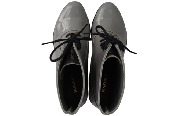 Obuwie Botki Damskie Popielate Lakierowane Wiosna/Jesień skóra naturalna 155 L ElitaBut