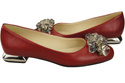 Women's Pumps with Crystals Flat Natural Leather 216 ElitaBut