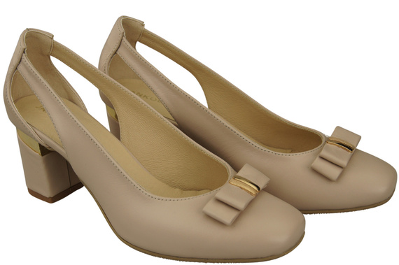 Shoes Women's pumps in Natural Leather with Decorative Heel 199 ElitaBut