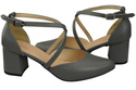 Elegant Leather Sandals with Open Sides on a Stable Heel 218 ElitaBut