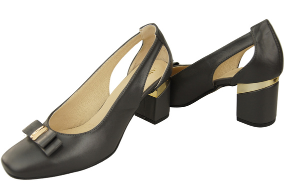 Shoes Women's pumps in Natural Leather with Decorative Heel 199 ElitaBut