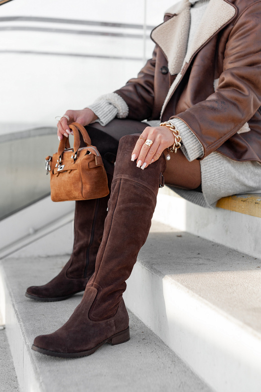 Shoes Boots Women Boots Over-the-knee boots Over-the-knee natural leather Velor 154 ElitaBut