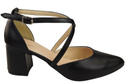 Elegant Leather Sandals with Open Sides on a Stable Heel 218 ElitaBut