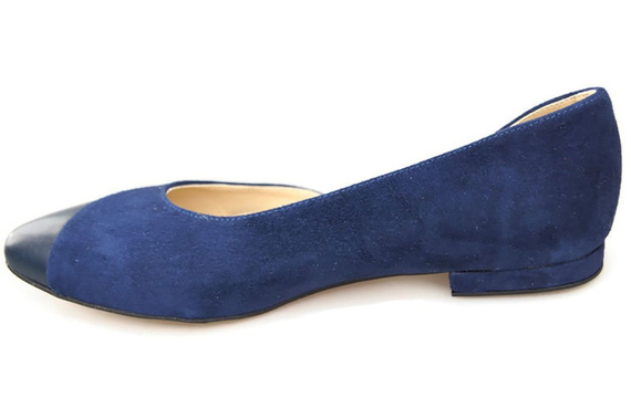 Obuwie Damskie Baleriny Czarne skóra naturalna Zamszowa 131 ElitaBut