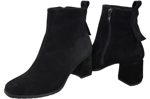 Women’s ankle boots in genuine suede leather, stable block heel, with zipper – 224 ElitaBut