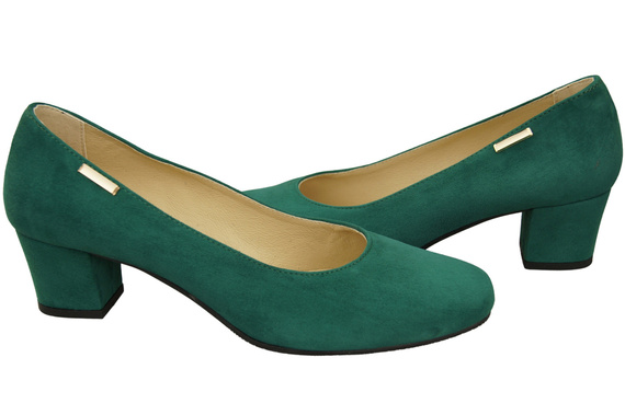 Wygodne Obuwie Damskie Czółenka Malachitowe Skóra naturalna Zamszowej 172 Z ElitaBut