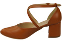 Elegant Leather Sandals with Open Sides on a Stable Heel 218 ElitaBut