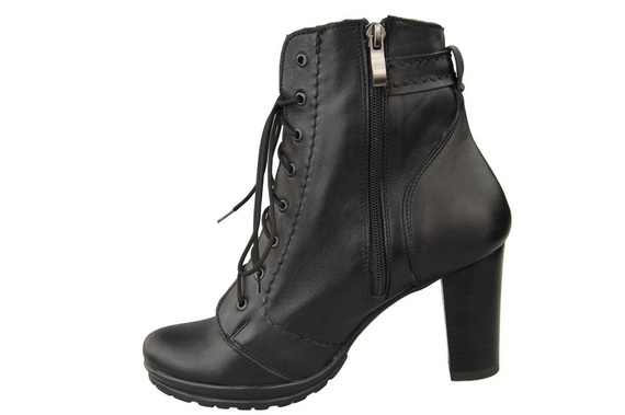 Obuwie Damskie Botki skóra naturalna Bordo 112 ElitaBut